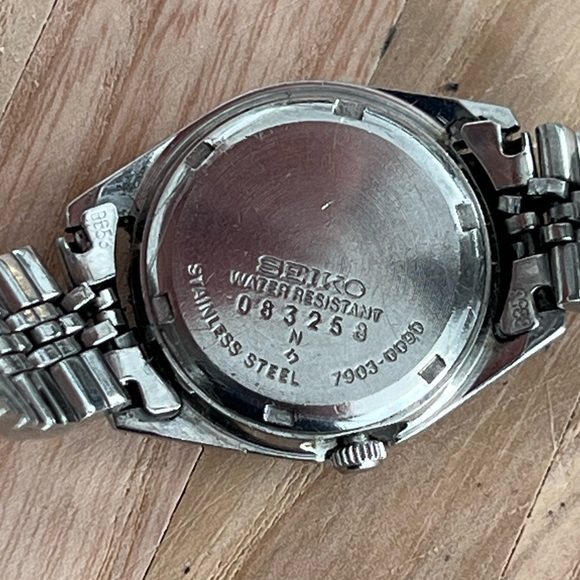 Seiko Ladies Watch Vintage Stainless Bracelet White Dial Date Window - Picture 7 of 11